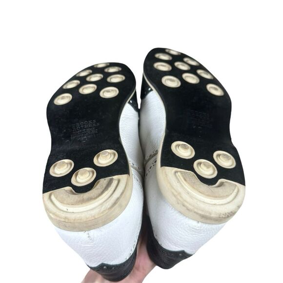 Brooks Brothers Black & White Brogue Oxford Golf Shoes Men's Sz 10 Made in Italy - Picture 12 of 13